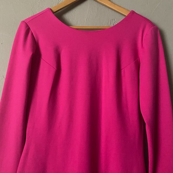 Amanda Uprichard Pink Long Sleeve Dress Back Bow L - Picture 6 of 11